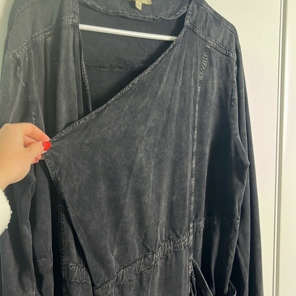 Umgee Drapey Lagenlook Black Open Front Long-Sleeve Cardigan Jacket Size Small - Picture 3 of 10